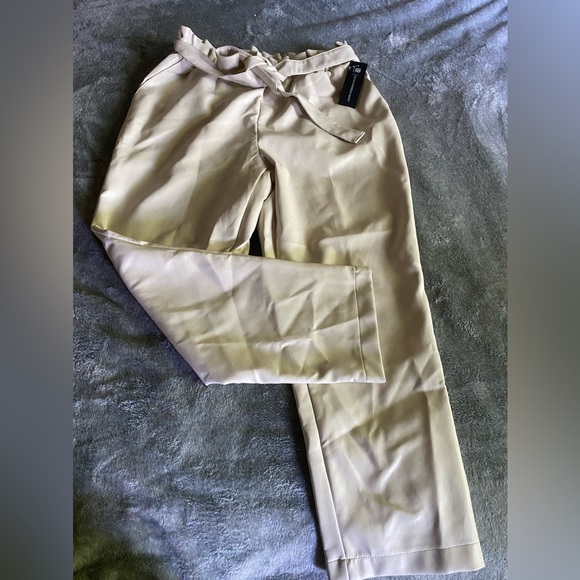 BAGATELLE COLLECTION Bone Paperbag Waist Pants Sz L - Picture 3 of 13
